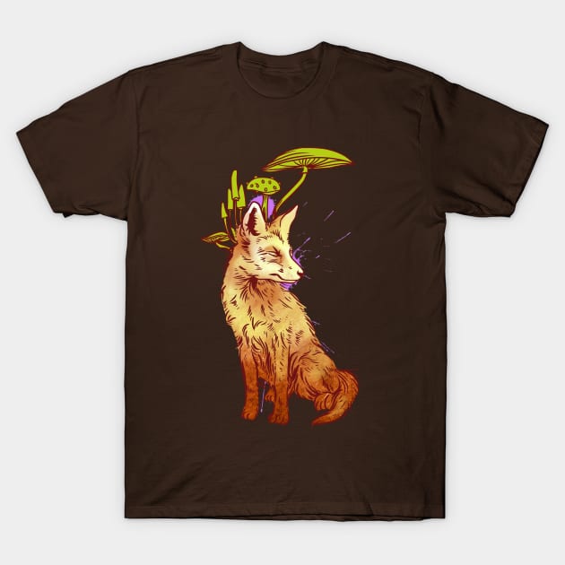 Mushroom Fox T-Shirt by Manfish Inc.